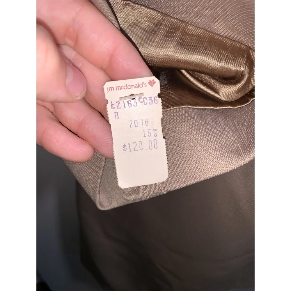 Vintage Botany 500 Trench Coat Mens 42 Beige Belted Plaid Lined USA Fur Lining